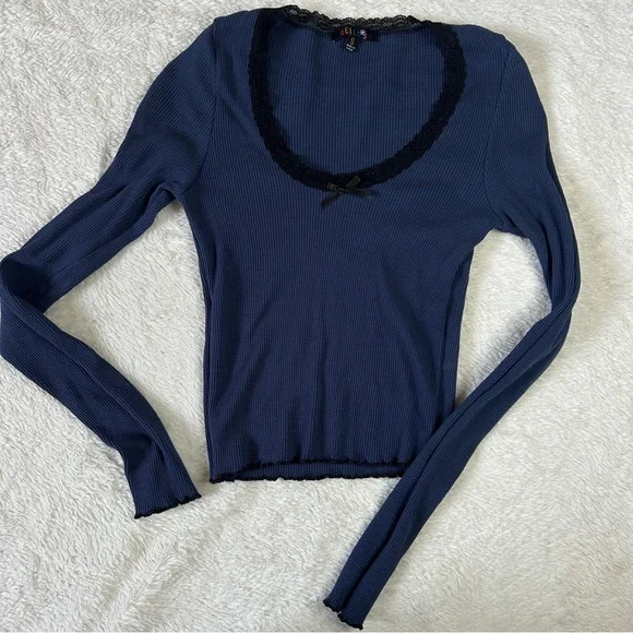 Delias blue thermal long sleeve shirt - Picture 2 of 5